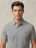 Polo Ralph Lauren Custom Fit gris chiné porté - vue modèle