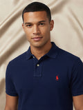 Polo Ralph Lauren uni navy porté - vue modèle