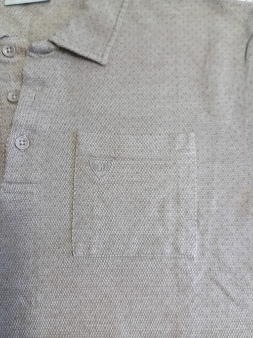 Polo Kaporal Beige Chiné Bande Blanche – Taille M