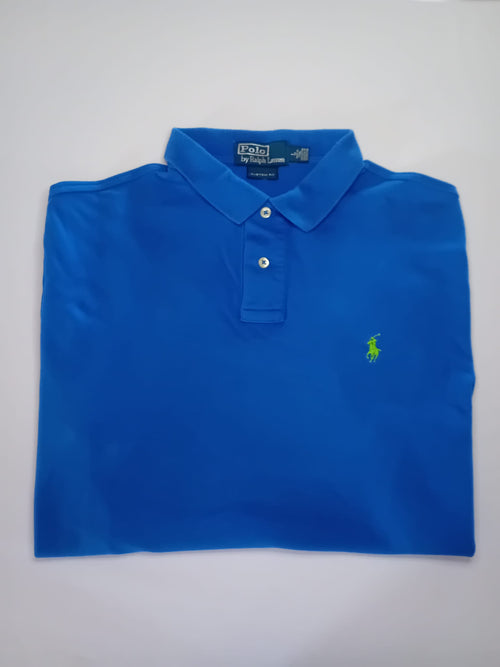 Polo bleu cobalt plié original
