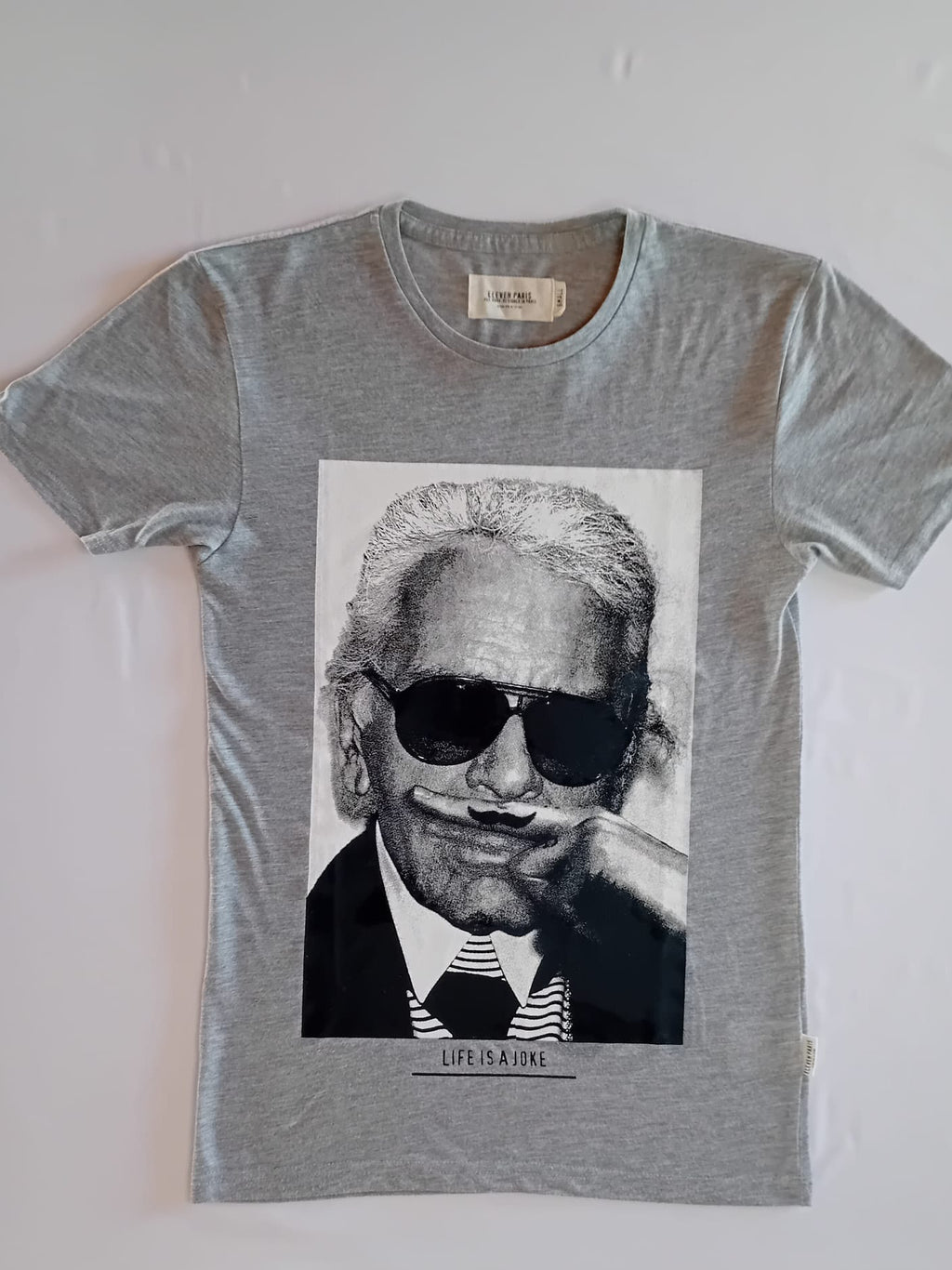 T-shirt Eleven Paris Karl Lagerfeld gris à plat