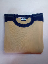 Pull Col Rond Eden Park Team Bicolore Beige/Navy – Taille XXL
