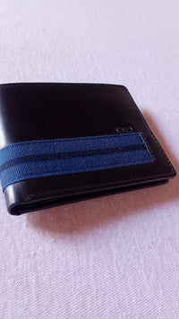 Portefeuille Eden Park Cuir Noir & Marine