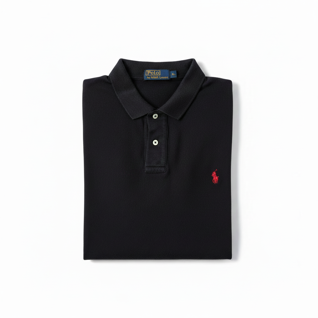 Polo Ralph Lauren noir fond blanc pur