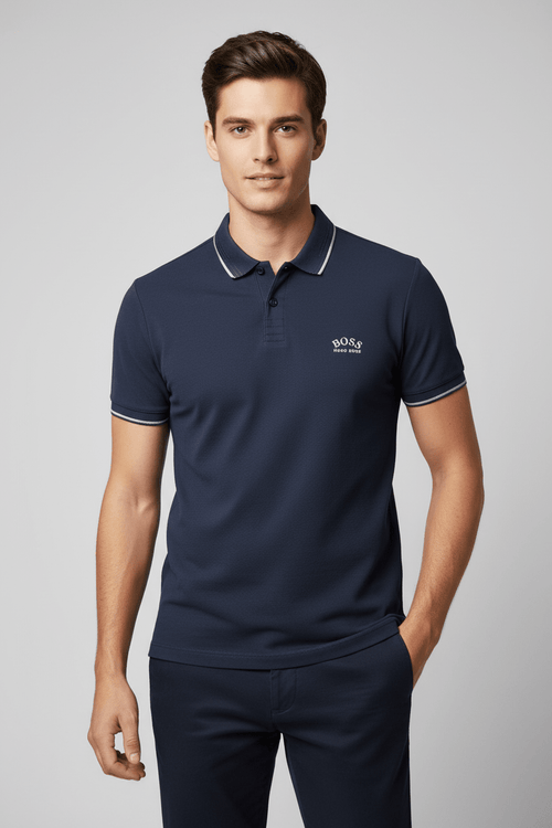 Polo Hugo Boss Bleu Marine — Logo Brodé Slim Fit - Kendis Chic