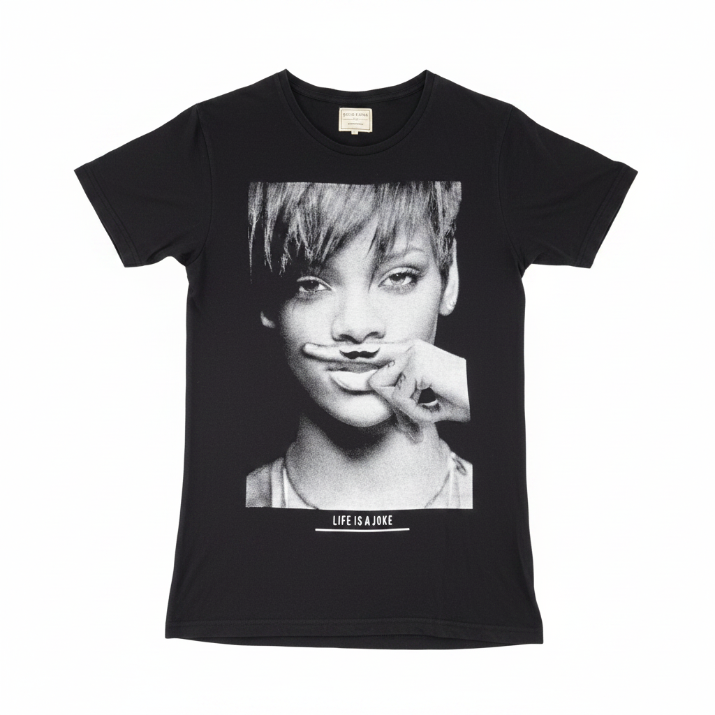 T-shirt Eleven Paris noir Life Is A Joke fond blanc