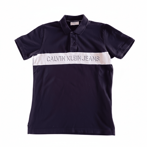 Polo Calvin Klein Jeans Noir — Bande Logo Iconique - Kendis Chic
