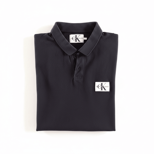 Polo Calvin Klein Jeans Noir — Badge CK Monogramme - Kendis Chic
