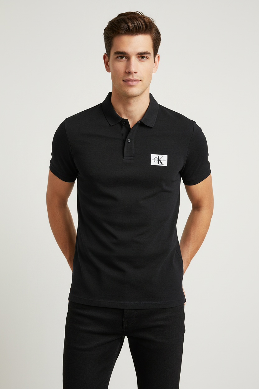 Polo CKJ noir badge CK mannequin