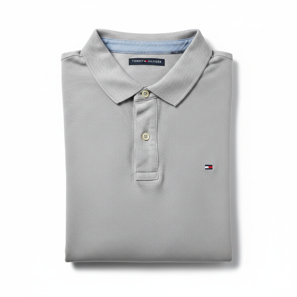 Polo gris clair plié
