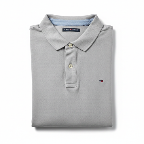 Polo gris clair plié