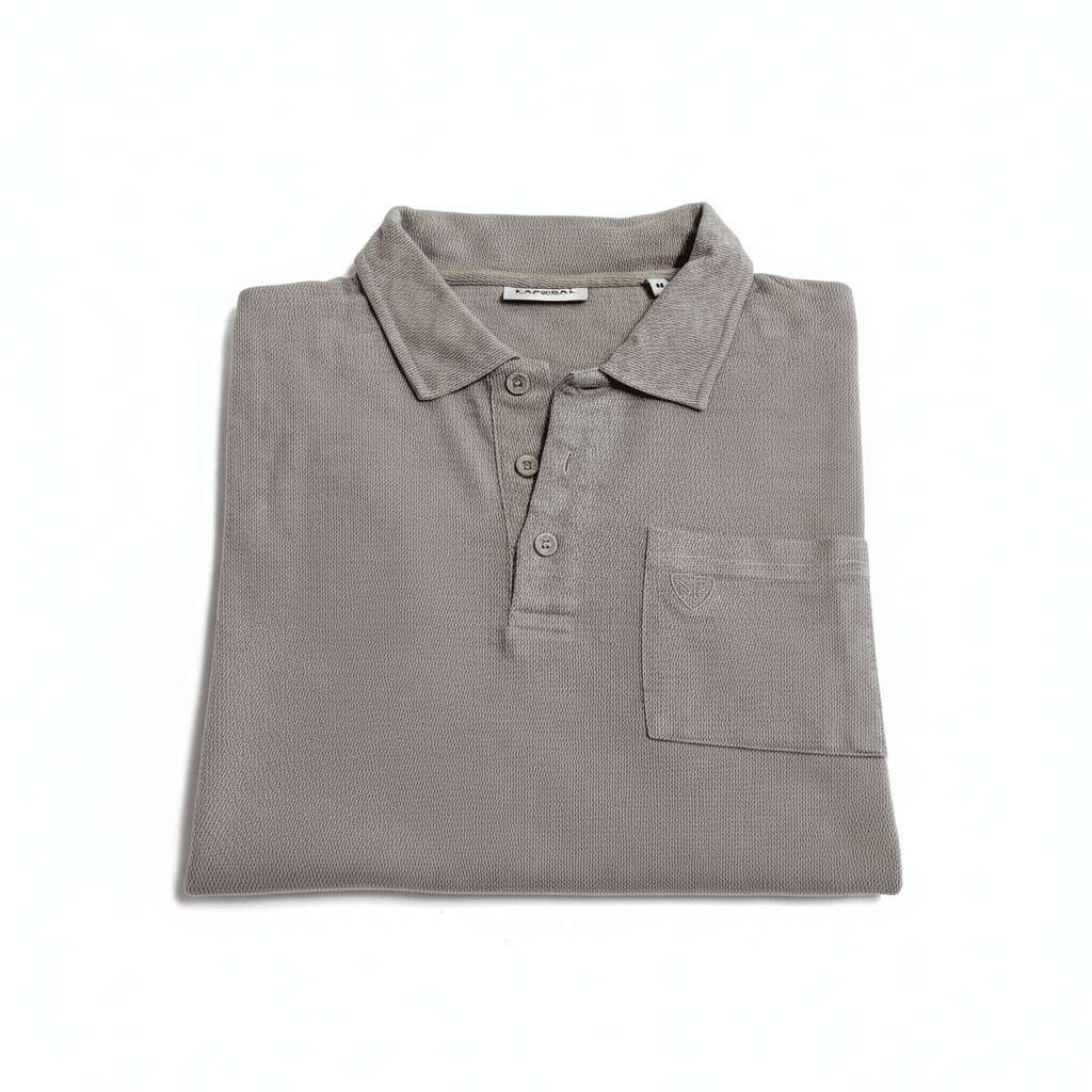 Polo Kaporal Beige Chiné Bande Blanche – Taille M
