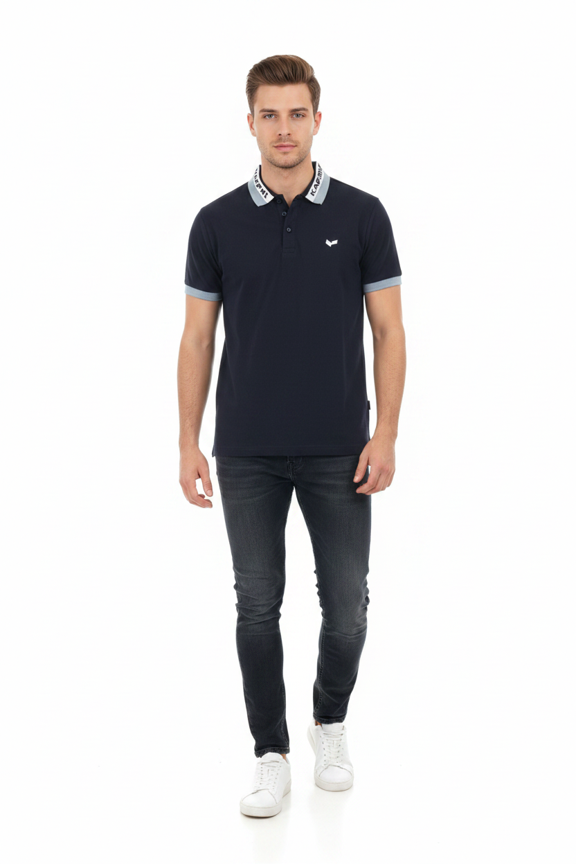 Polo Kaporal Bleu Marine Col Logo KAPORAL