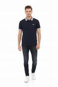 Navy Blue Kaporal Polo Shirt with Logo Collar