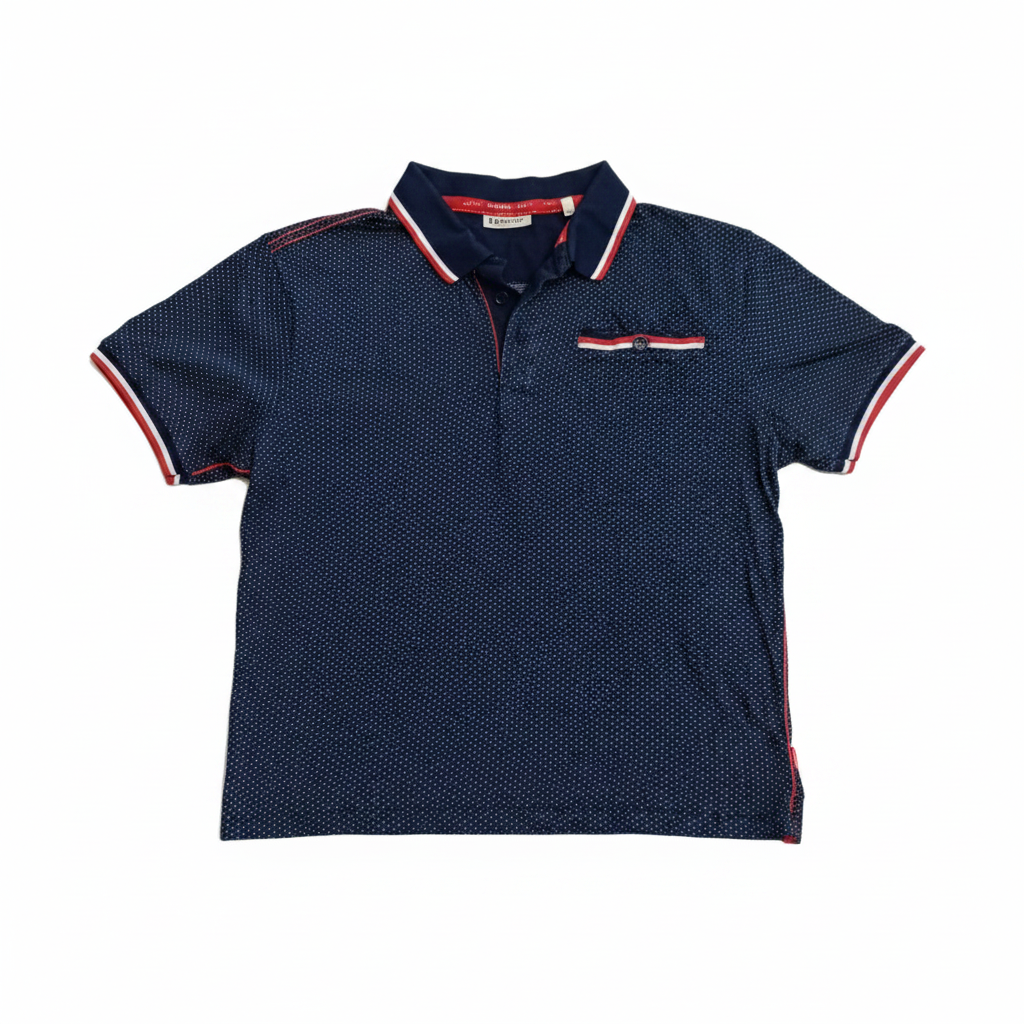Polo Kaporal marine plié fond blanc