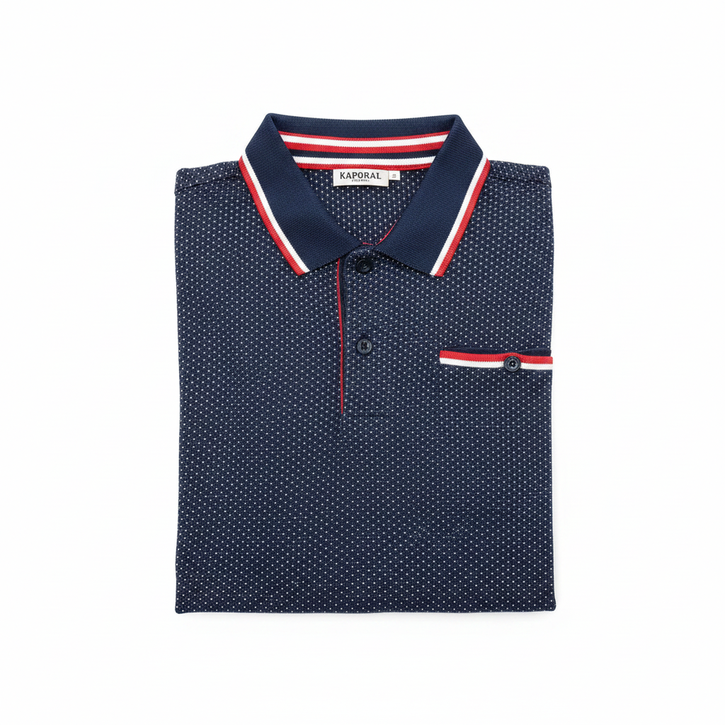 Polo Kaporal marine plié sans faux plis