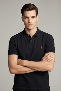 Polo Ralph Lauren Noir — Poney Rouge Brodé