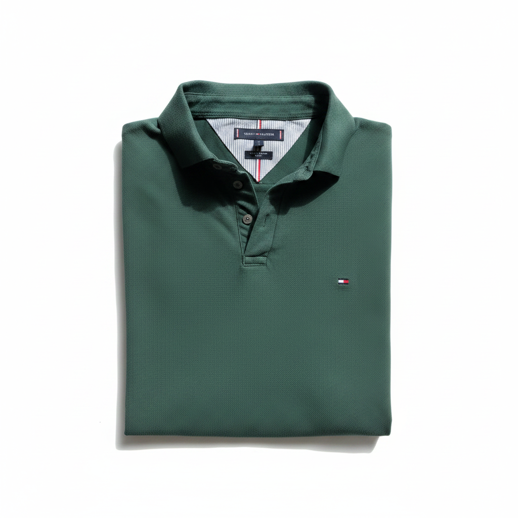 Polo vert plié avec logo